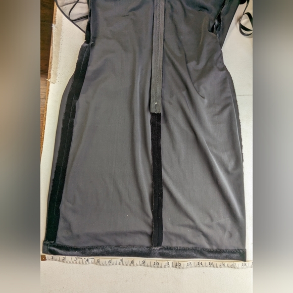 Vtg Betsy & Adam Velvet chiffon Dress Black Size 3/4 Spaghetti straps Zipper W-1 - Picture 9 of 15